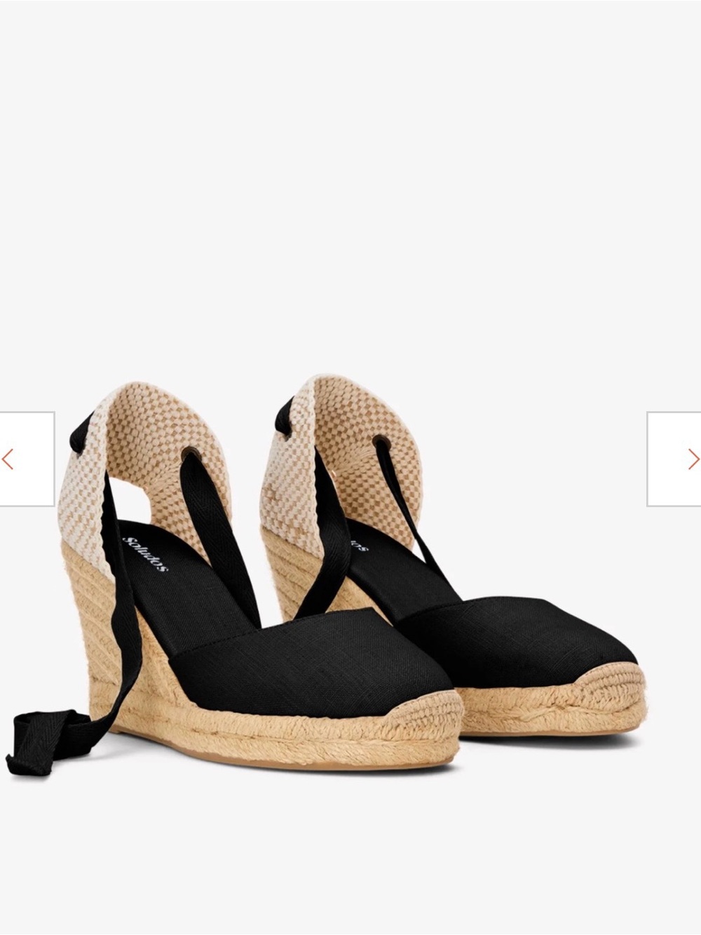 Soludos Black and Tan Espadrille Flats
